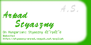 arpad styaszny business card